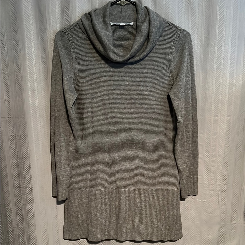 Adrienne Vittadini Gray Cowl Neck Sweater Tunic